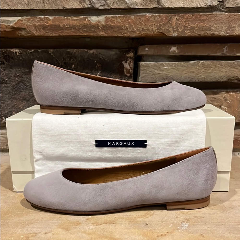 Margaux The Classic Elegant Flint Grey Suede Ballet Flats